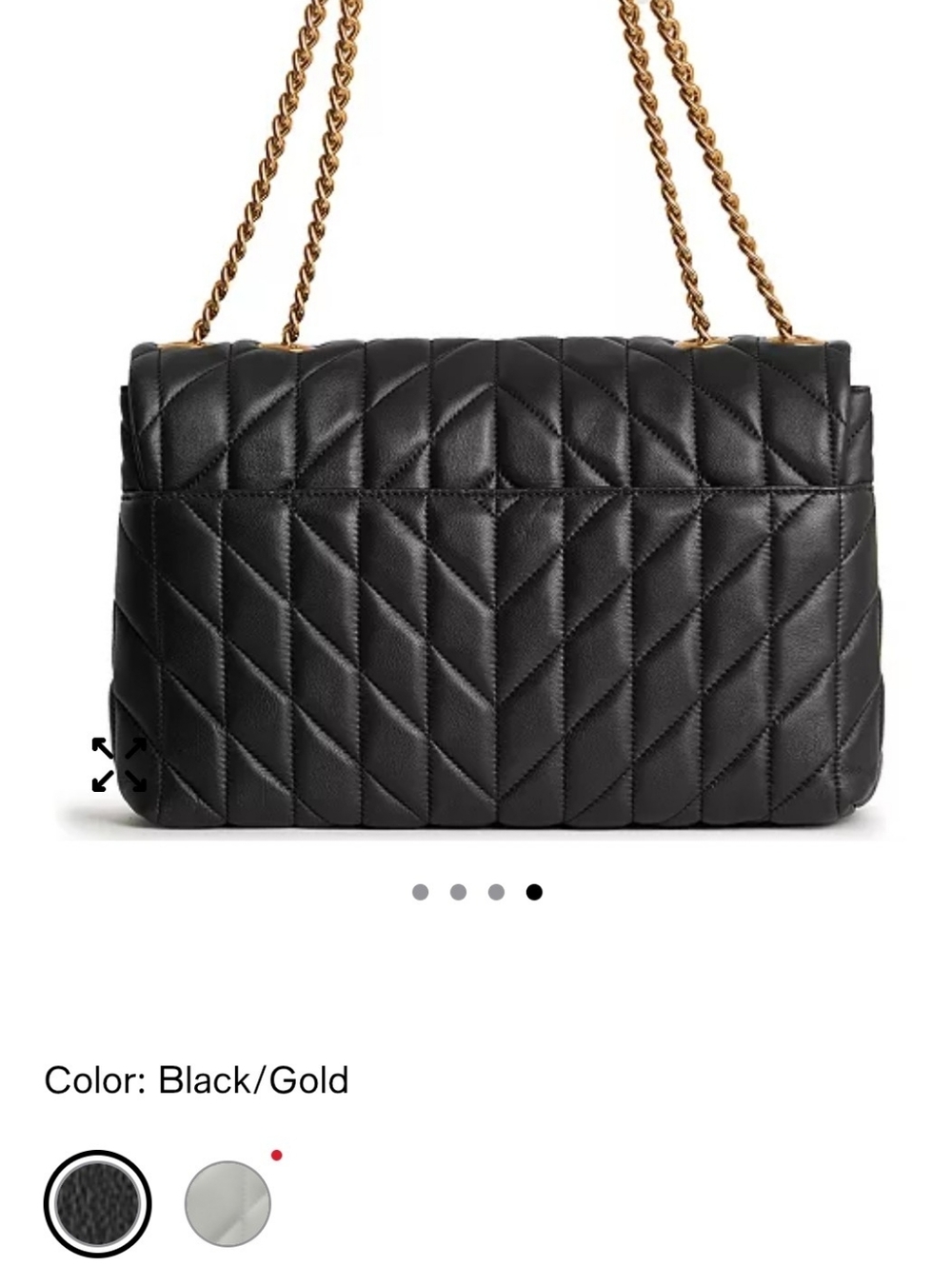 Karl Lagerfeld Black Quilted Shoulder Bag with Gold Chain Straps